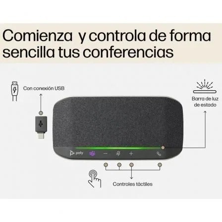 HP Poly Sync 10 Microsoft Teams Certified Speakerphone Plata HP Poly Sync 10 Microsoft Teams Certified Speakerphone Plata
